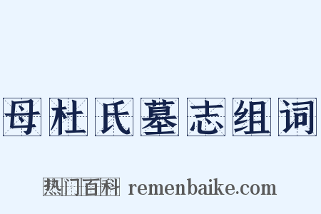 母杜氏墓志组词是什么意思的图片